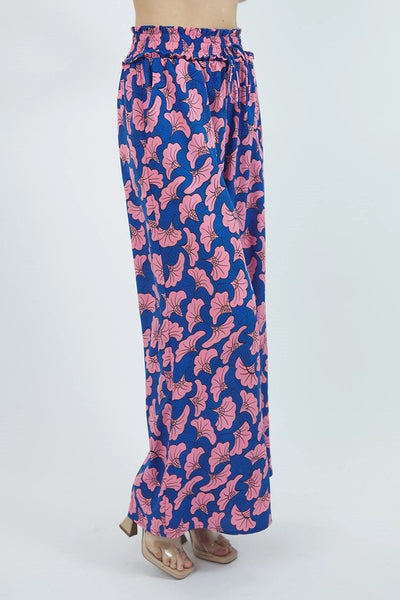 Fun Floral High Waist Wide Leg Pants