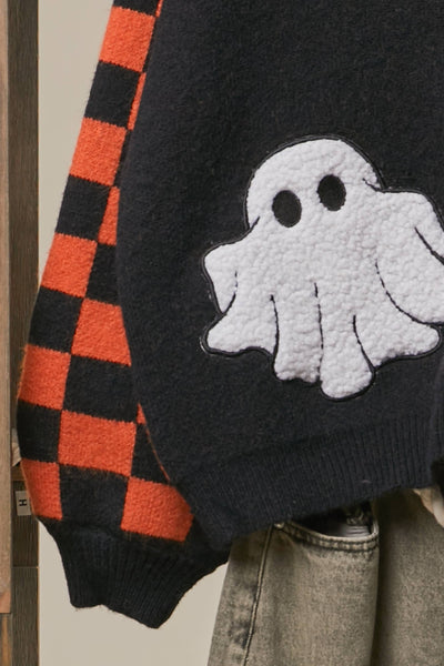 Mello. - Checkerboard Halloween Cardigan