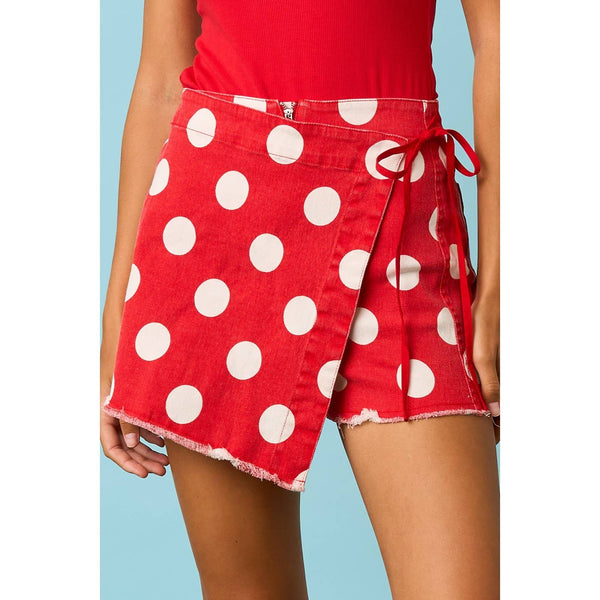 mittoshop - GAME DAY POLKA DOT OVERLAY WRAP FRONT MINI SKORT