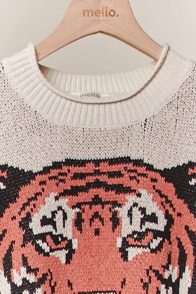 Mello. - Tiger  Round Neck Sweater
