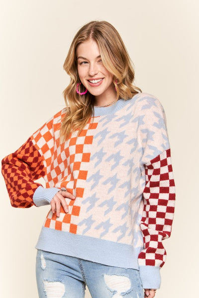 Checkered and Houndstooth Sweater