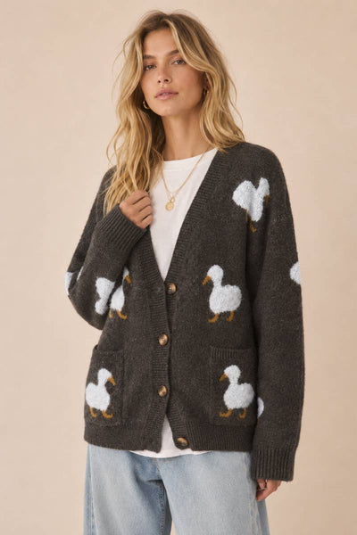 J.NNA - The Cozy Duckling Oversized Knit Cardigan