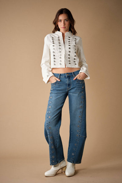 Blue B - 33648J Western Military Button Twill Jacket