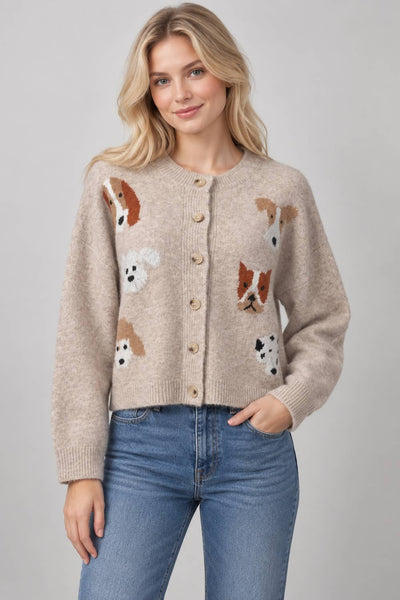 Dreamers by Debut - Dog Face Cardigan- K6213-B