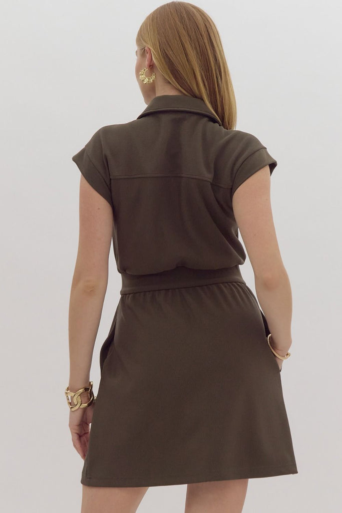 Army Green Zipper Dress Army Green Zipper Dress