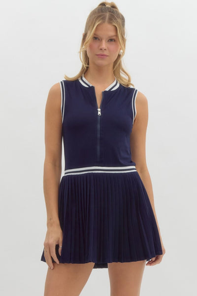 Sporty Spice Navy Sleeveless Dress