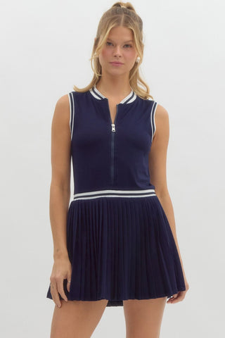Sporty Spice Navy Sleeveless Dress