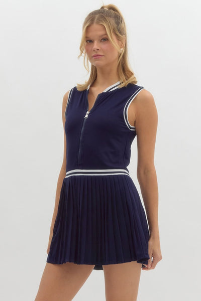 Sporty Spice Navy Sleeveless Dress