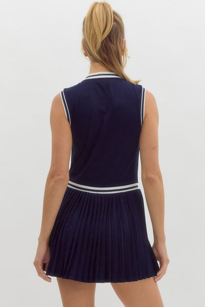Sporty Spice Navy Sleeveless Dress