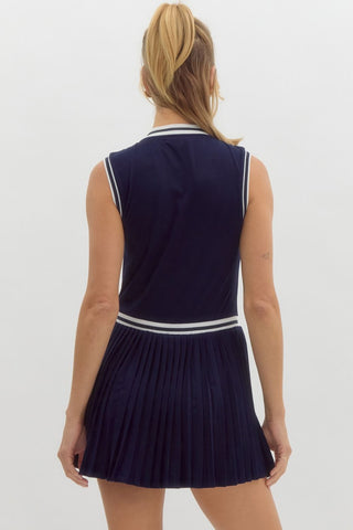 Sporty Spice Navy Sleeveless Dress