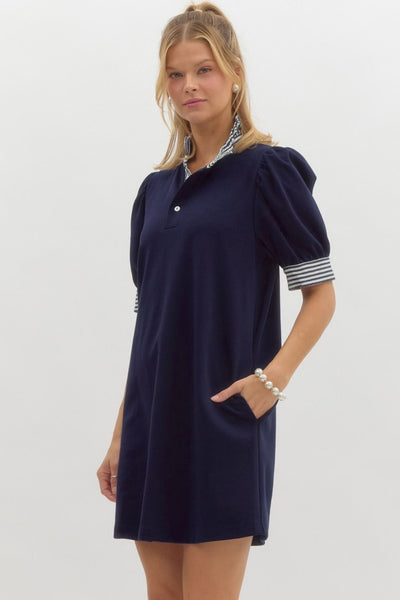 Short Sleeve Pullover Polo Dress