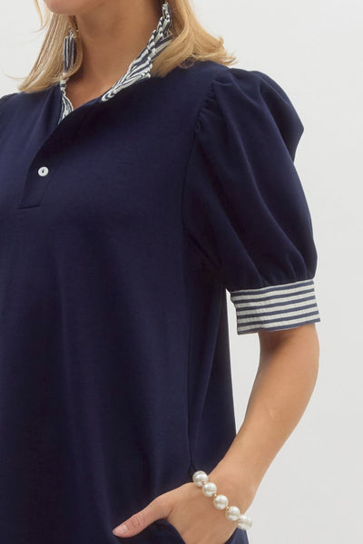 Short Sleeve Pullover Polo Dress