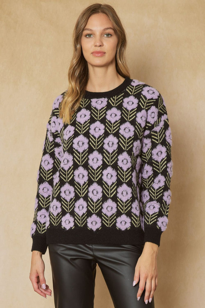 Floral Fleece Sweater