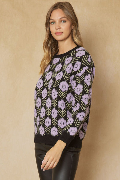 Floral Fleece Sweater