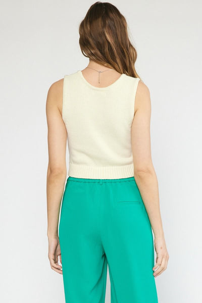 Cherry On Top Sleeveless Sweater Top