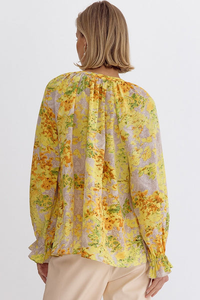 Floral Print Long Sleeve Blouse