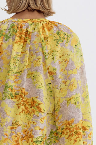 Floral Print Long Sleeve Blouse