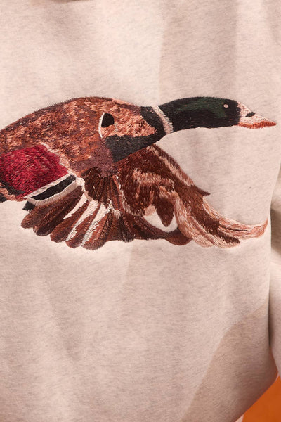 BUCKETLIST INC - IT2594E-MALLARD | 'MALLARD' Embroidered Mock-Neck Sweatshirt