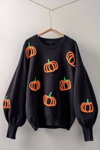 Urban Daizy - Pumpkin Patch Balloon Sleeve Sweater