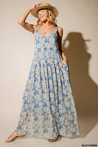 Chiffon Floral Printed Maxi Dress