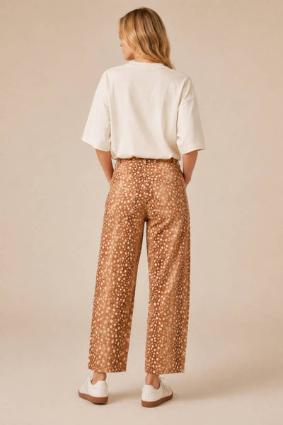 J.NNA - The Fawn Print Barrel Fit Pants