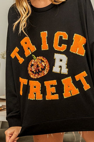 Trick Or Treat Sequin & Applique Sweatshirt