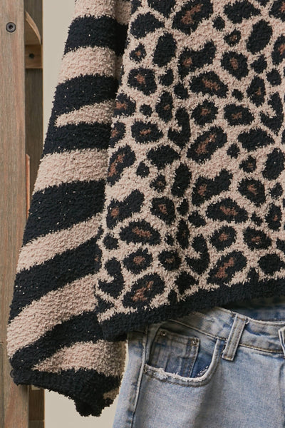 Mello. - Mixed Animal Print Knit Sweater