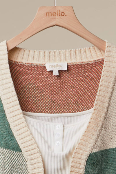 Mello. - Color Block Horse Print Cardigan