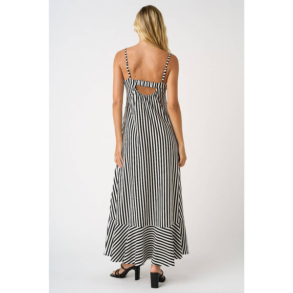 mittoshop - STRIPED SLEEVELESS BACK CUTOUT SUMMER MAXI DRESS