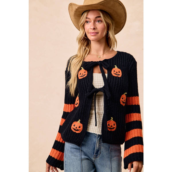 BiBi - HALLOWEEN THEME FRONT BOW TIED CARDIGAN