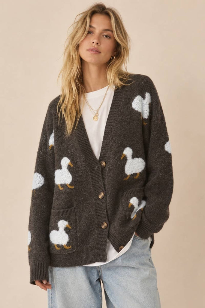J.NNA - The Cozy Duckling Oversized Knit Cardigan