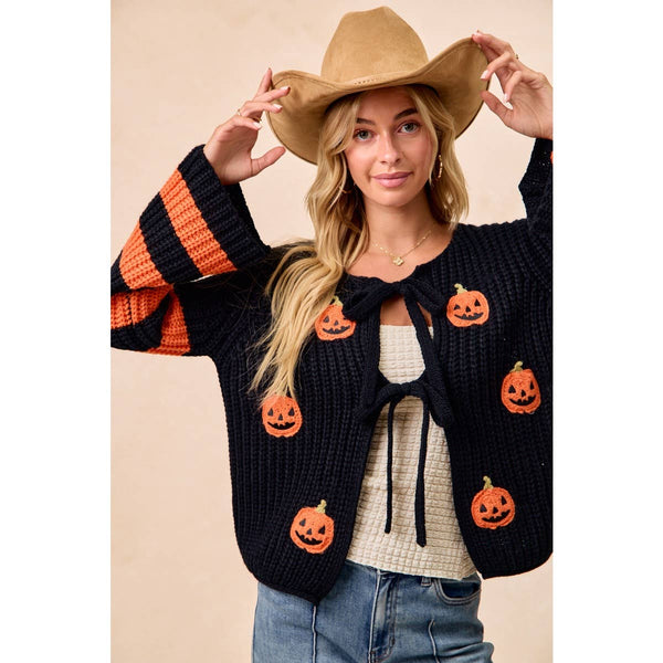 BiBi - HALLOWEEN THEME FRONT BOW TIED CARDIGAN