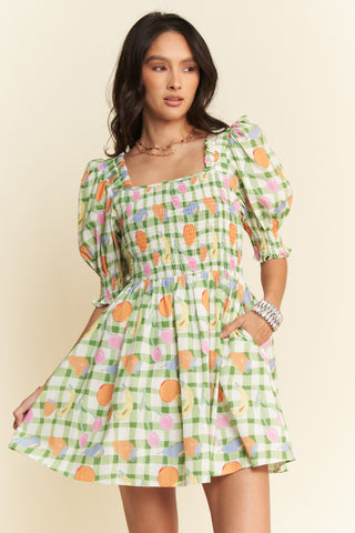 Checker and Fruit Dress