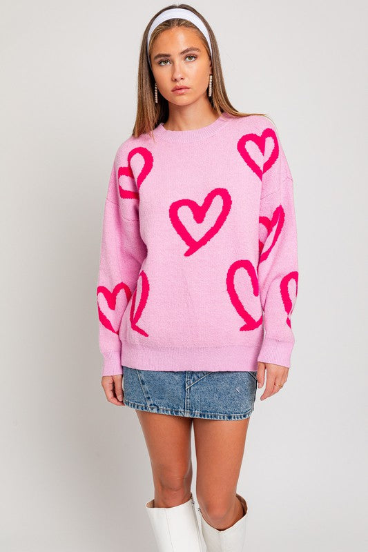 Heart Scribble Sweater