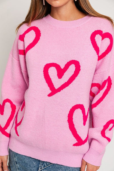 Heart Scribble Sweater
