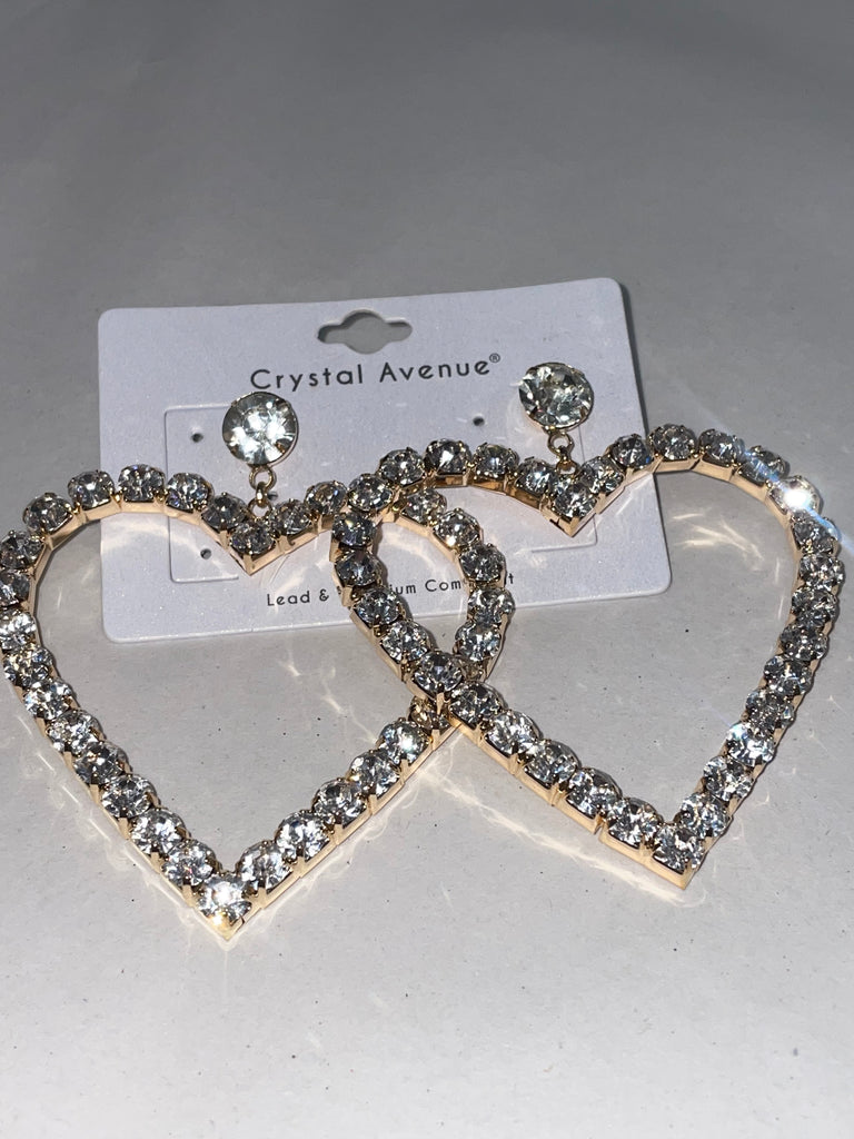 Bling Heart Earrings