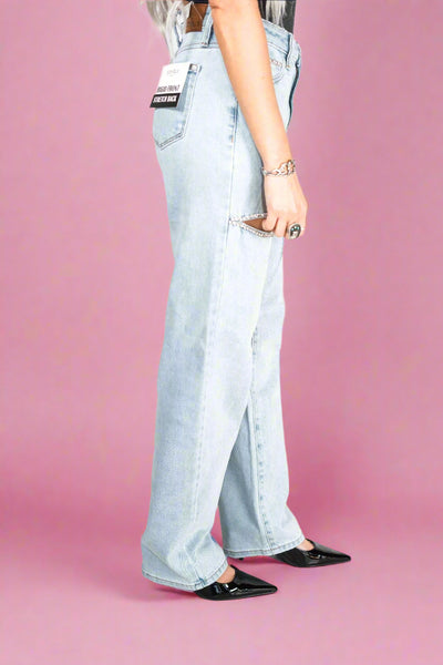 Judy Blue In Our Bejeweled Era Rhinestone Slits Detail Jeans - High Rise