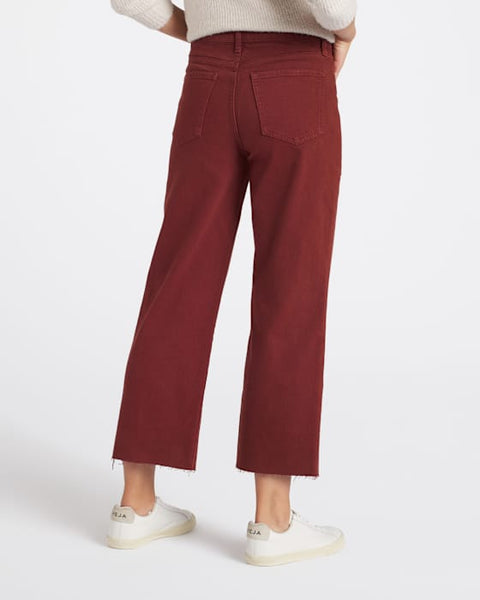 Just Black Dark Burgundy Patch Pocket Wide Leg Denim