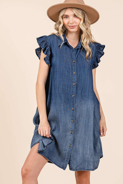 Washed Chambray Dress