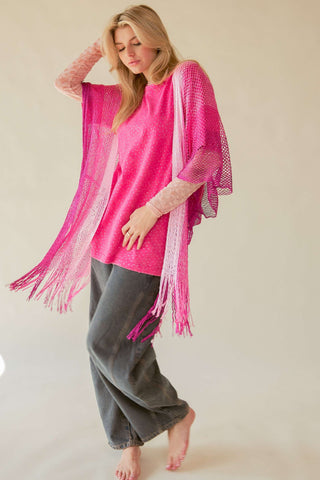 Shades Of Pink Mesh Kimoni