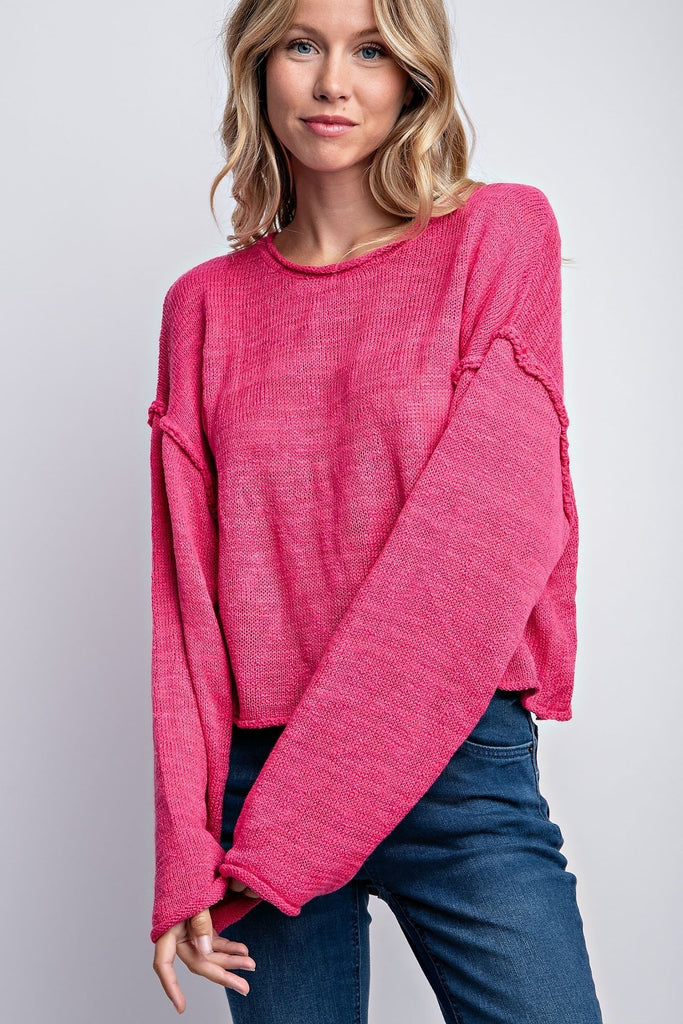 Loose Fit Knit Sweater - Multiple Colors
