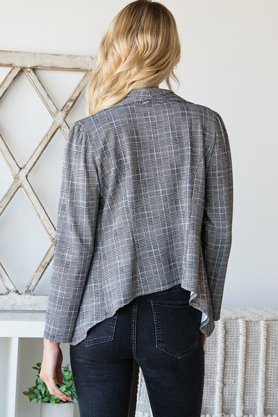 Plaid Open Blazer