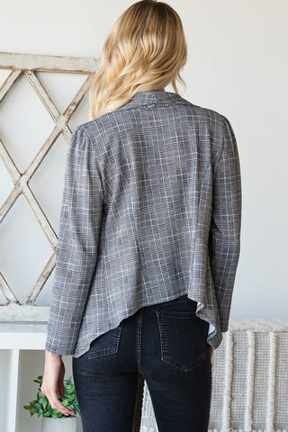 Plaid Open Blazer