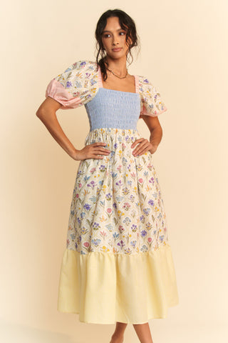 Floral and Puffed Dress
