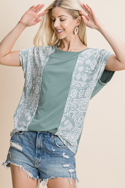 Aztec Color Block Top