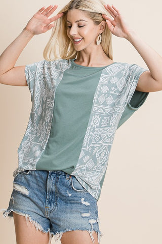 Aztec Color Block Top