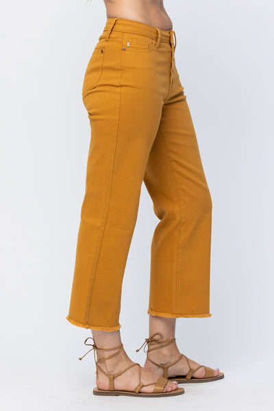 Judy Blue Colored High Rise Button Fly Wide Leg Denim Pants