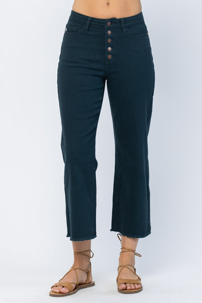 Judy Blue Colored High Rise Button Fly Wide Leg Denim Pants