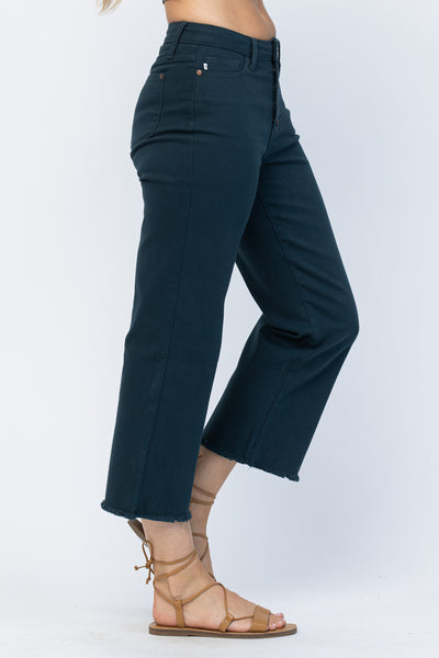 Judy Blue Colored High Rise Button Fly Wide Leg Denim Pants