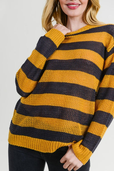 Striped Sheer Sweater